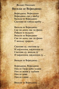Veseli se Vojvodino - Tekst pesme